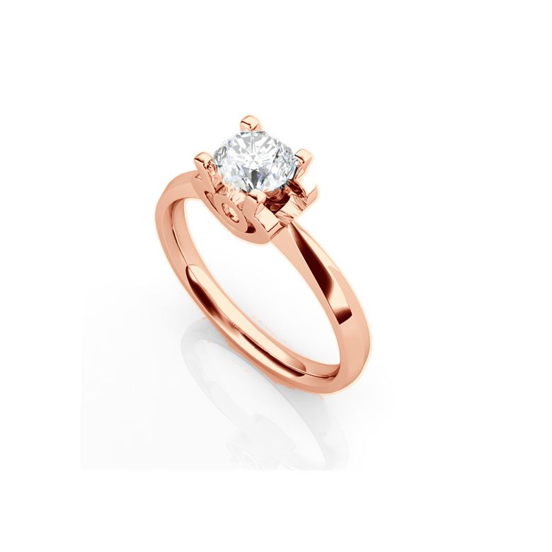 Bague prénom - Lettre O - Diamant, or rose | Gemperles - 3