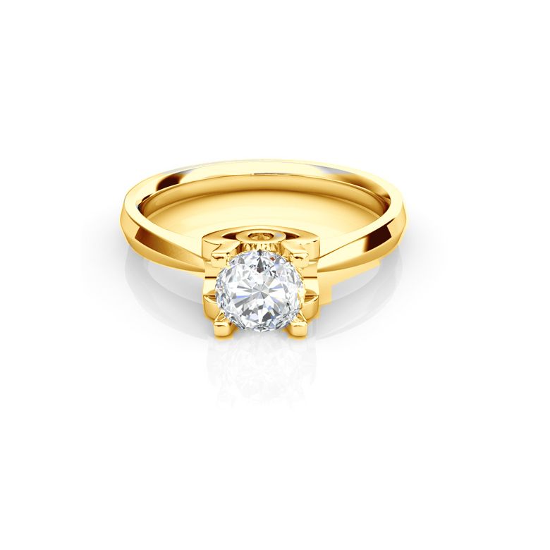 Bague prénom - Lettre O - Diamant, or jaune | Gemperles - 2