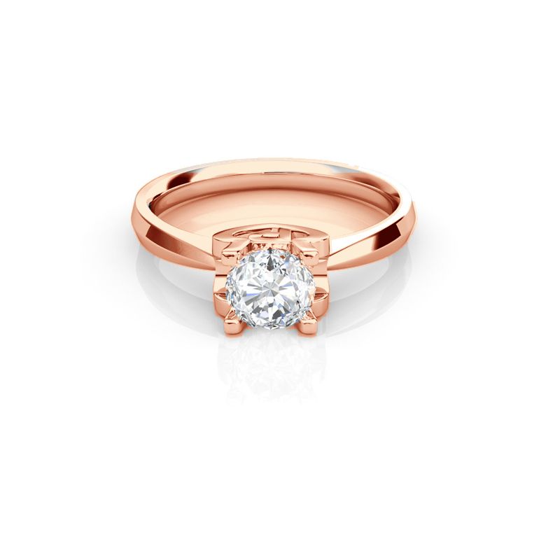 Bague prénom - Lettre P - Diamant, or rose | Gemperles - 2