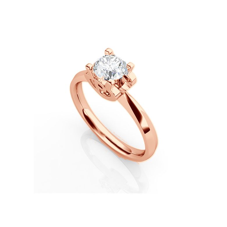 Bague prénom - Lettre P - Diamant, or rose | Gemperles - 3