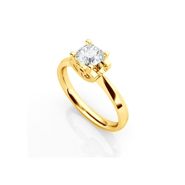 Bague prénom - Lettre P - Diamant, or jaune | Gemperles - 3