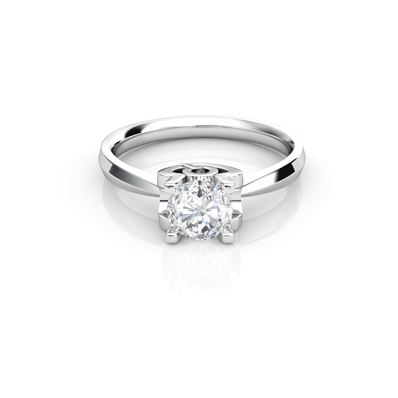 Bague prénom - Lettre Q - Diamant, platine | Gemperles - 2