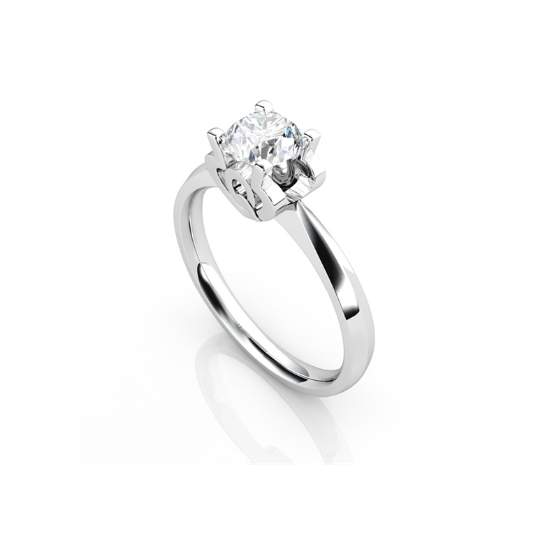 Bague prénom - Lettre Q - Diamant, platine | Gemperles - 3