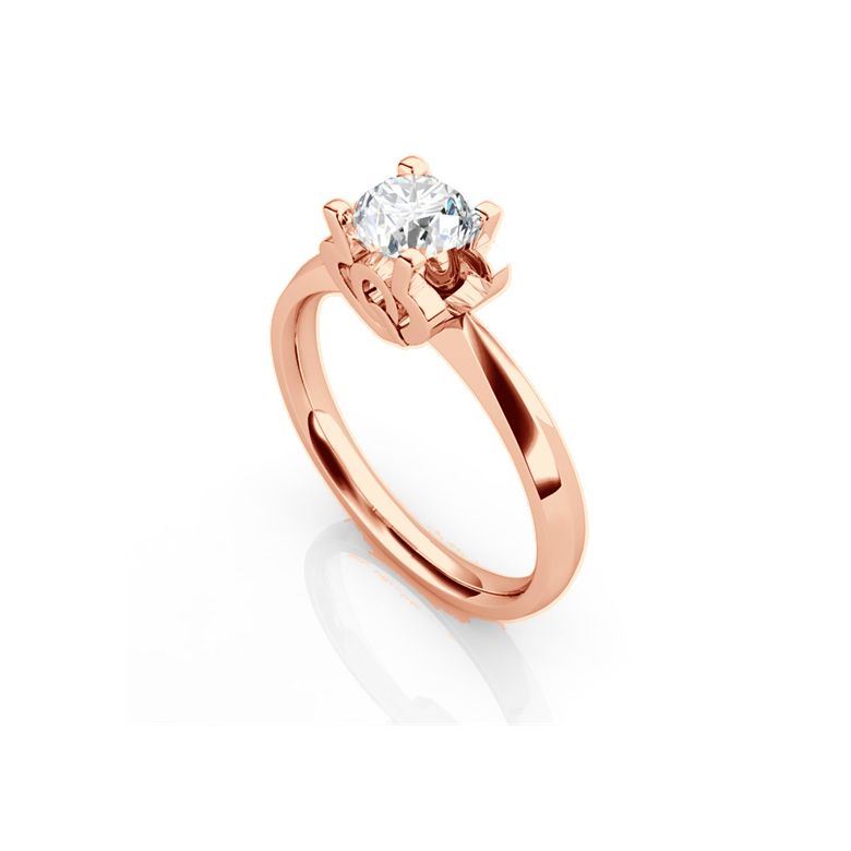 Bague prénom - Lettre Q - Diamant, or rose | Gemperles - 3