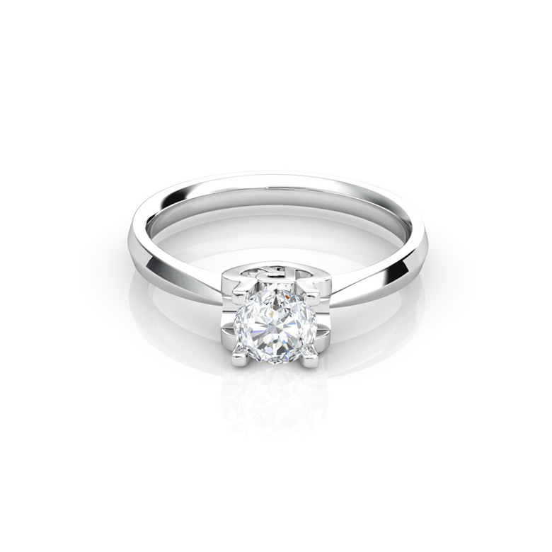 Bague prénom - Lettre R - Diamant, platine | Gemperles - 2