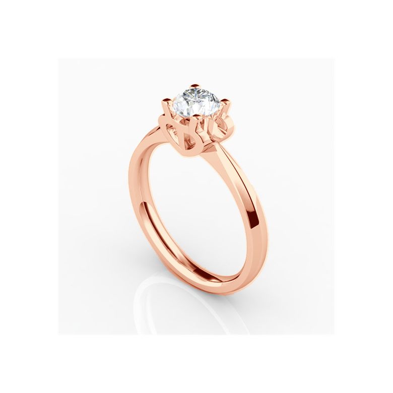 Bague prénom - Lettre T - Diamant, or rose | Gemperles - 3