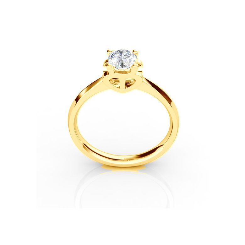 Bague prénom - Lettre T - Diamant, or jaune | Gemperles - 1