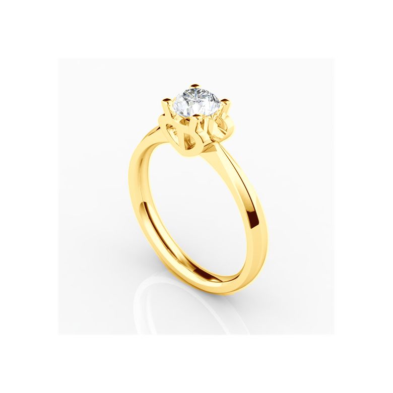 Bague prénom - Lettre T - Diamant, or jaune | Gemperles - 3