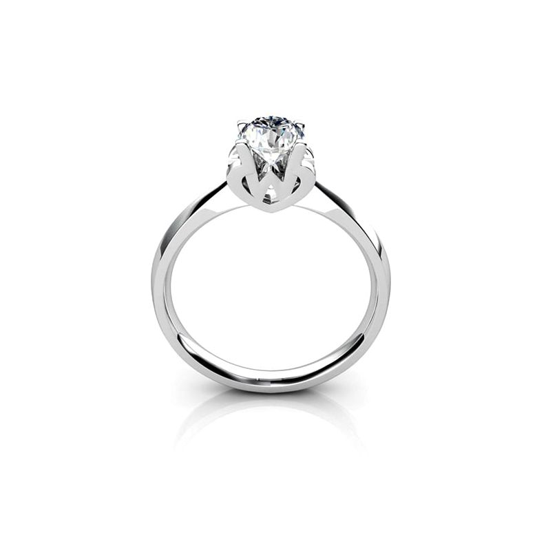 Bague prénom - Lettre W - Diamant, Platine | Gemperles - 1