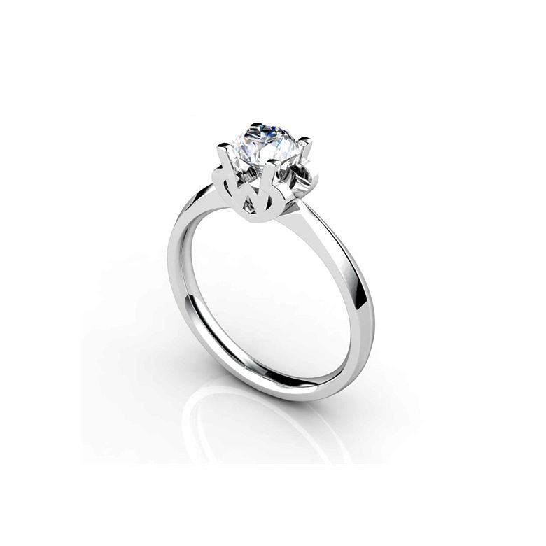 Bague prénom - Lettre W - Diamant, Platine | Gemperles - 2