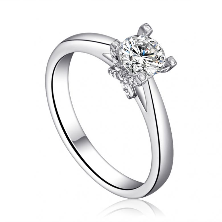 Bague alphabétique - Initiale X - Platine, diamants | Gemperles - 2
