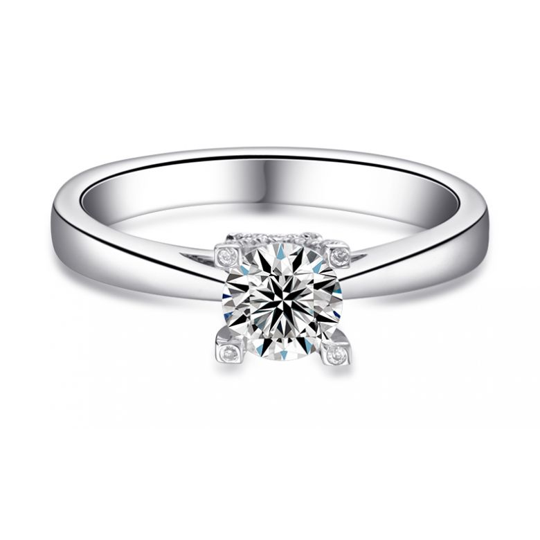 Bague alphabétique - Initiale X - Platine, diamants | Gemperles - 3