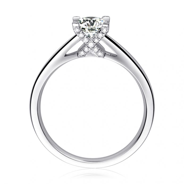 Bague alphabétique - Initiale X - Or blanc, diamants | Gemperles - 1