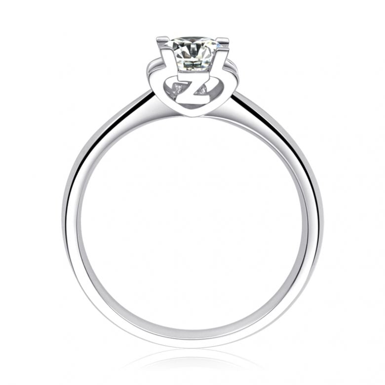 Bague lettre Z en platine et diamant 0.25ct | Gemperles - 1