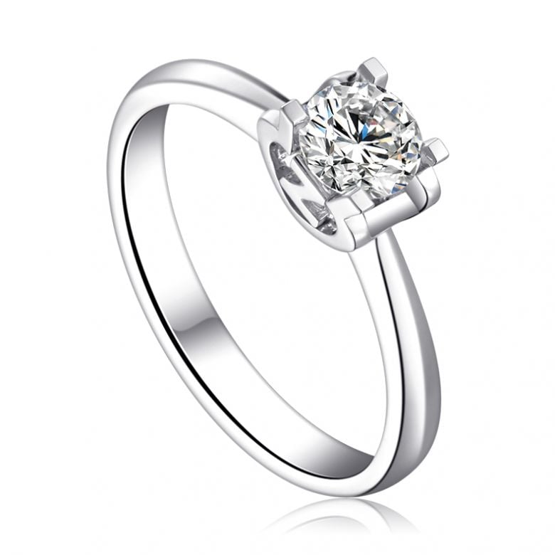 Bague lettre Z en platine et diamant 0.25ct | Gemperles - 2