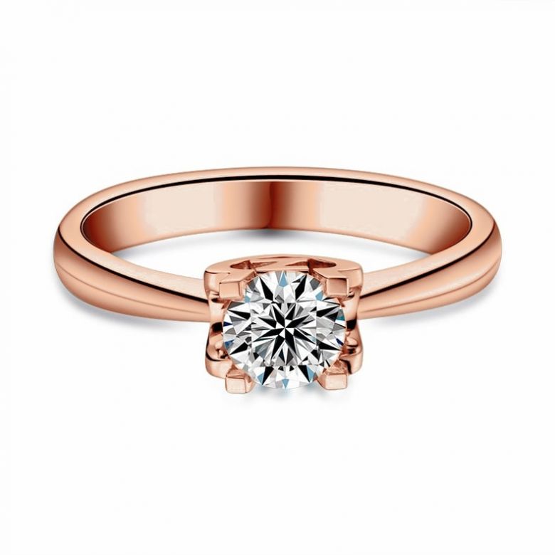 Bague lettre Z en or rose et diamant 0.25ct | Gemperles - 3