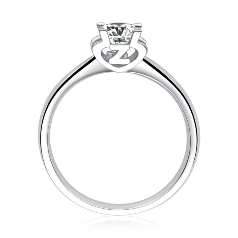Bague lettre Z en or blanc et diamant 0.25ct | Gemperles - 1