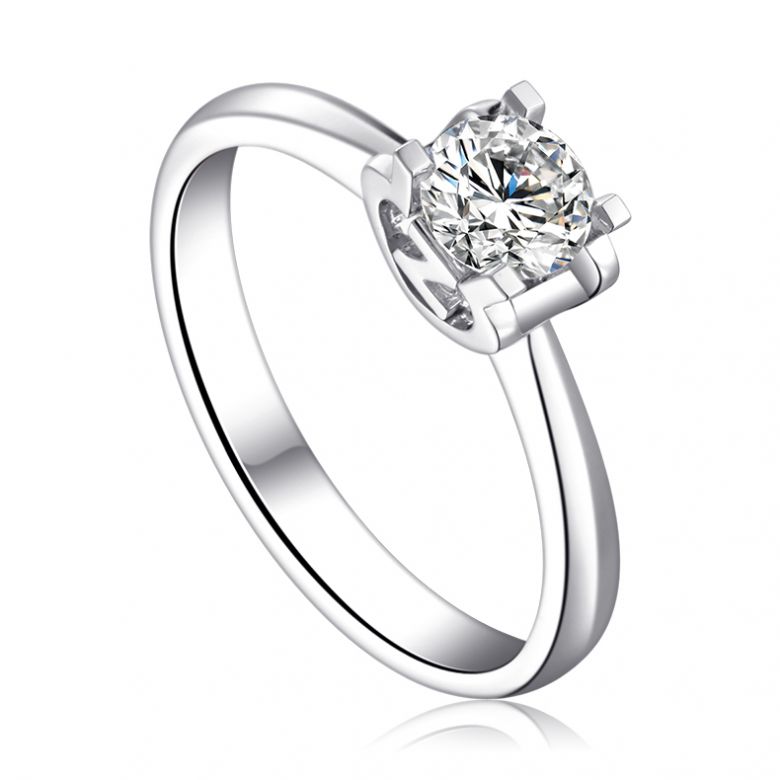 Bague lettre Z en or blanc et diamant 0.25ct | Gemperles - 2