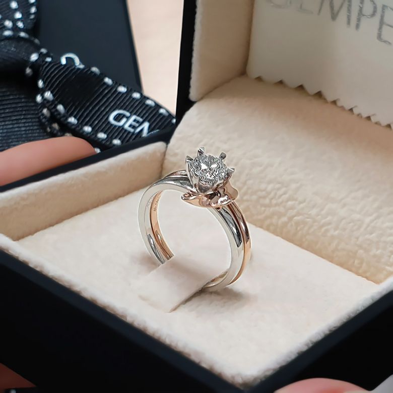 Bague Louis Aragon - Nous Dormirons Ensemble - Or Blanc, Rose | Gemperles - 3
