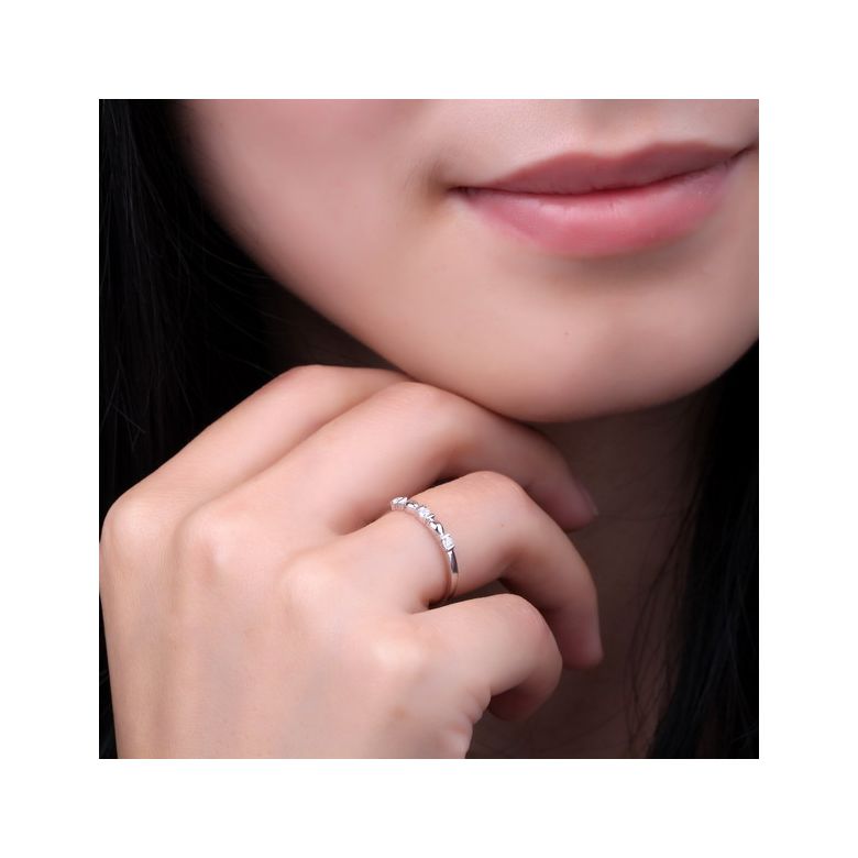 Bague Boann originale platine - Ondulations entrecoupées - 2