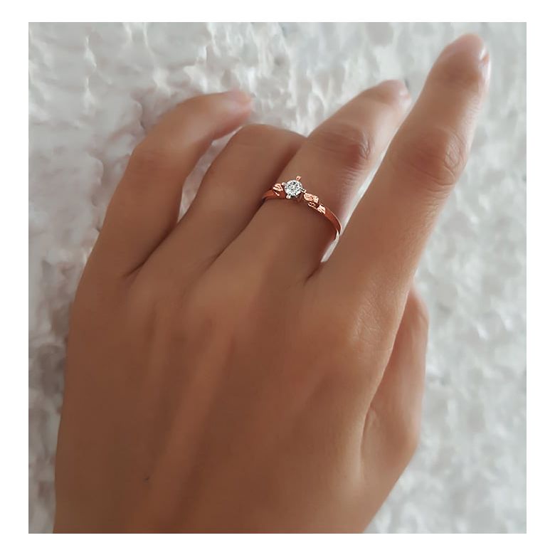 Solitaire Diamant Griffe Weston - Bague Fiancaille en Or Rose | Gemperles - 3