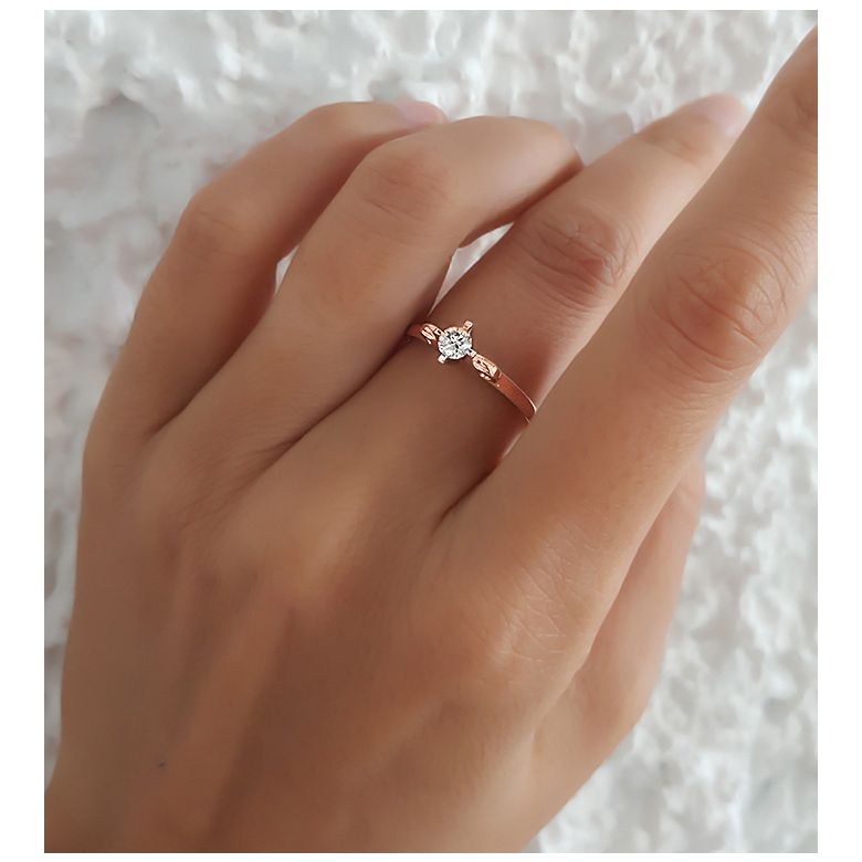Solitaire Diamant Griffe Weston - Bague Fiancaille en Or Rose | Gemperles - 5