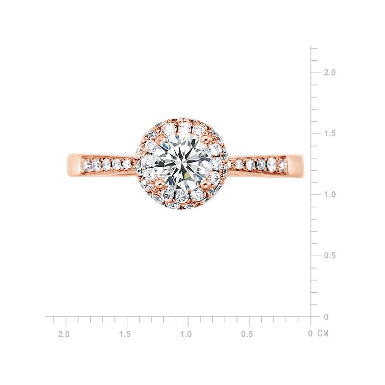 Solitaire bague de fiancaille - Or rose 18cts - 51 Diamants 0.58ct | Gemperles - 2