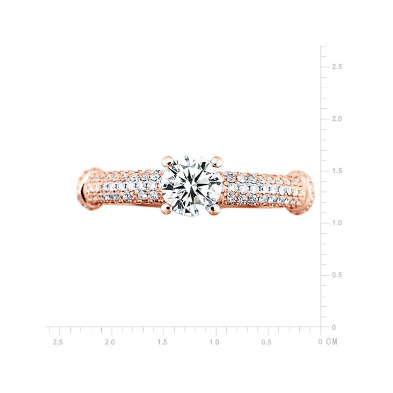 Solitaire Bambou Prestige - Bague en Or Rose & Diamants 0.93ct | Gemperles - 2