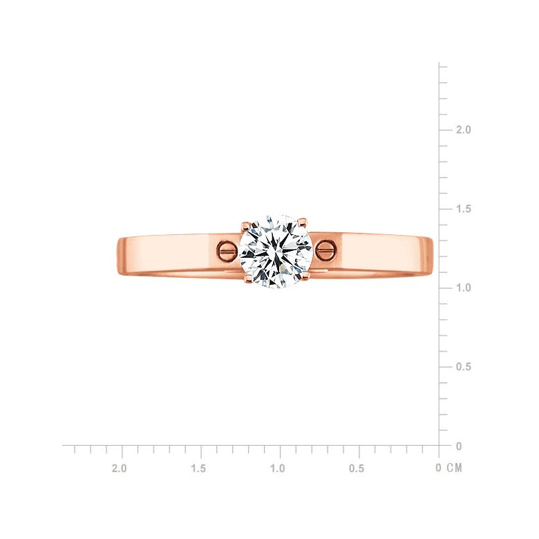 Bague solitaire or rose - Diamant 0.30ct - 7