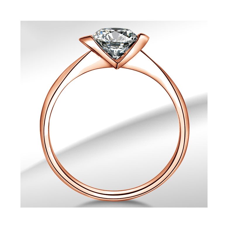Bague Solitaire Coeur Majestueux - Or Rose & Diamant | Gemperles - 4
