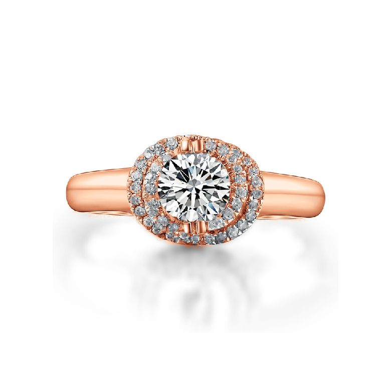 Bague Solitaire Gracieuse Majesté - Or Rose & Diamants Enroulés | Gemperles - 3