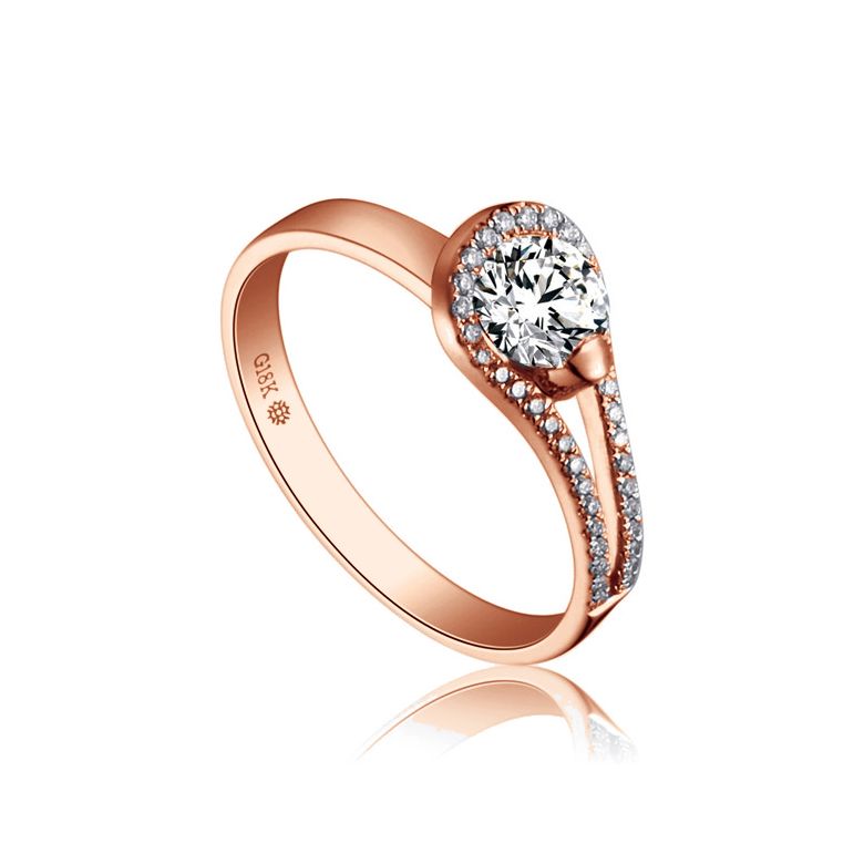 Bague Solitaire Victor Hugo - Les contemplations - Or rose | Contemplations - 1