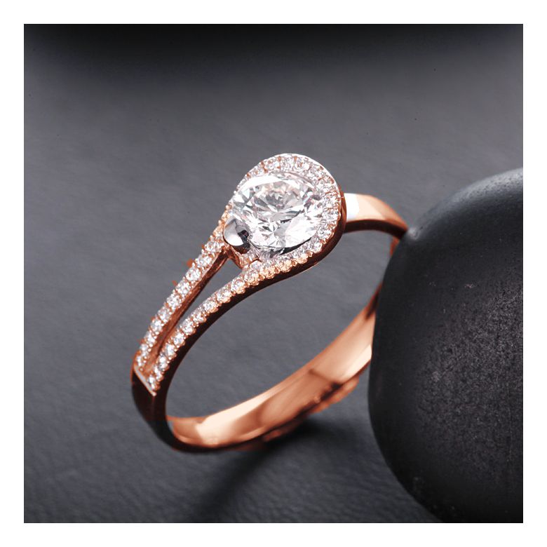 Bague Solitaire Victor Hugo - Les contemplations - Or rose | Contemplations - 3