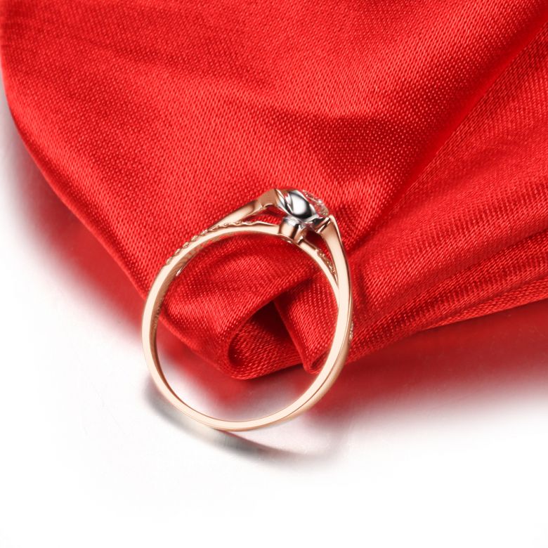 Bague de Fiancaille Femme. Alphonse de Lamartine. Nouvelles Méditations Poétiques | Gemperles or rose - 5