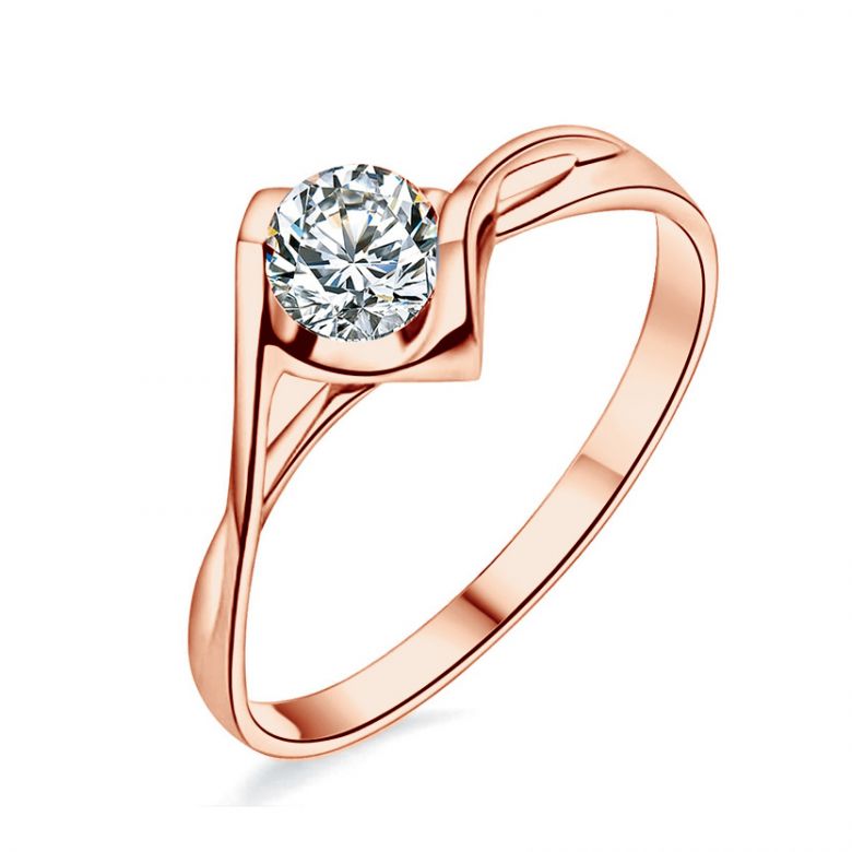 Solitaire Diamant Or rose. Victor Hugo, A Jeanne | Gemperles - 2