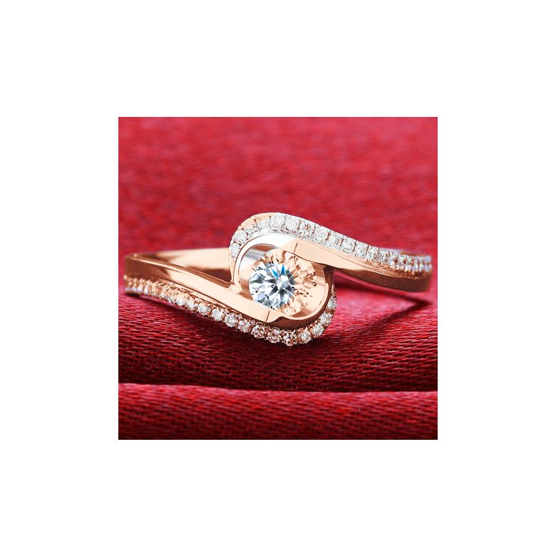 Solitaire A Une Passante -  Diamants & Or Rose - Baudelaire  | Gemperles - 5