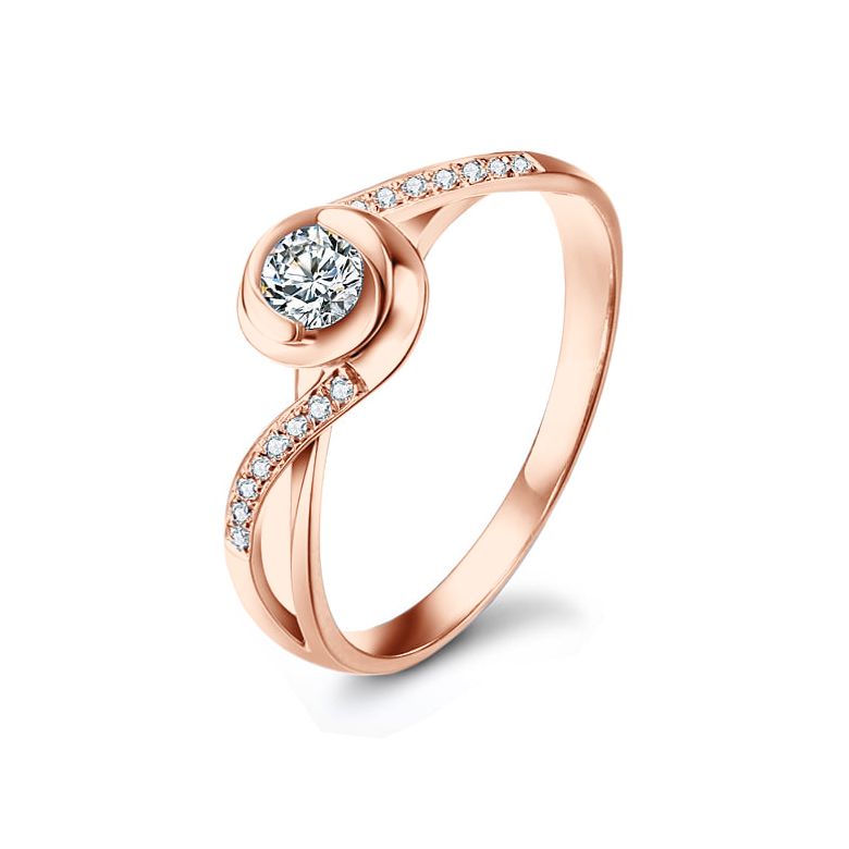 Bague Solitaire A Julie - Or Rose & Diamants - Alfred de Musset | Gemperles - 1