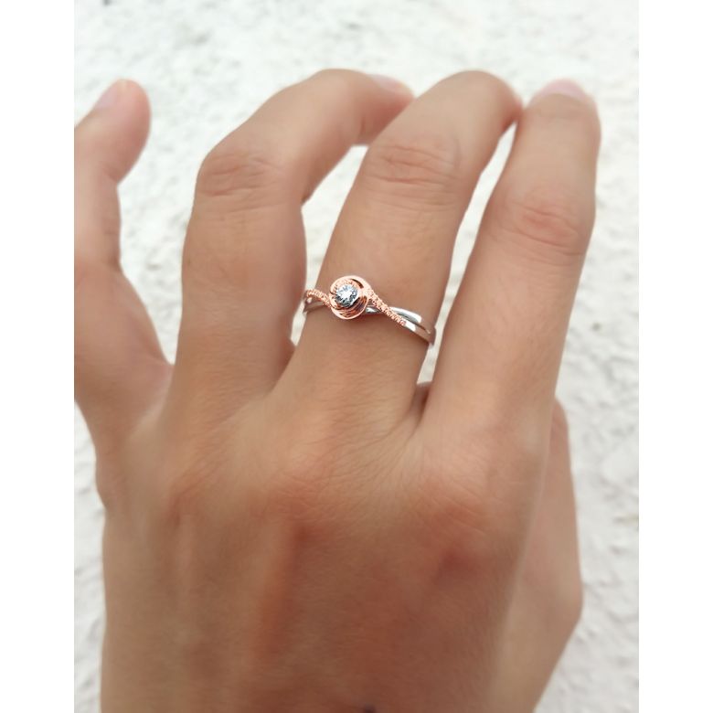 Bague Solitaire A Julie - Or Rose & Diamants - Alfred de Musset | Gemperles - 2