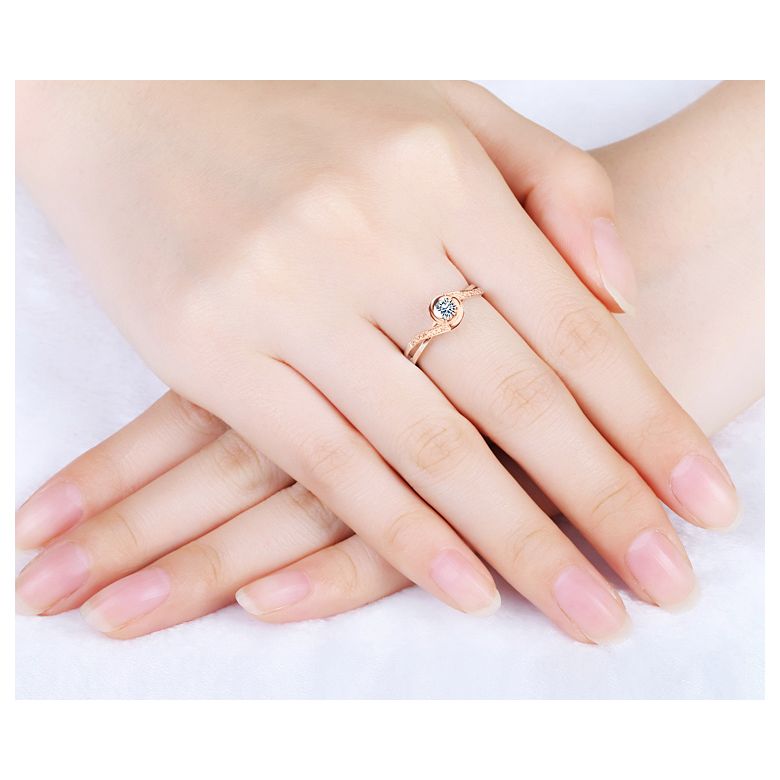 Bague Solitaire A Julie - Or Rose & Diamants - Alfred de Musset | Gemperles - 4