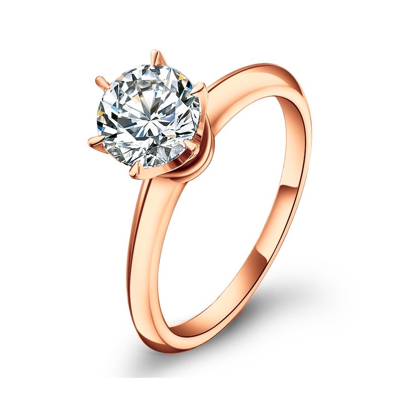 Bague Solitaire Brillant - Monture Or Rose Timeless | Gemperles - 1
