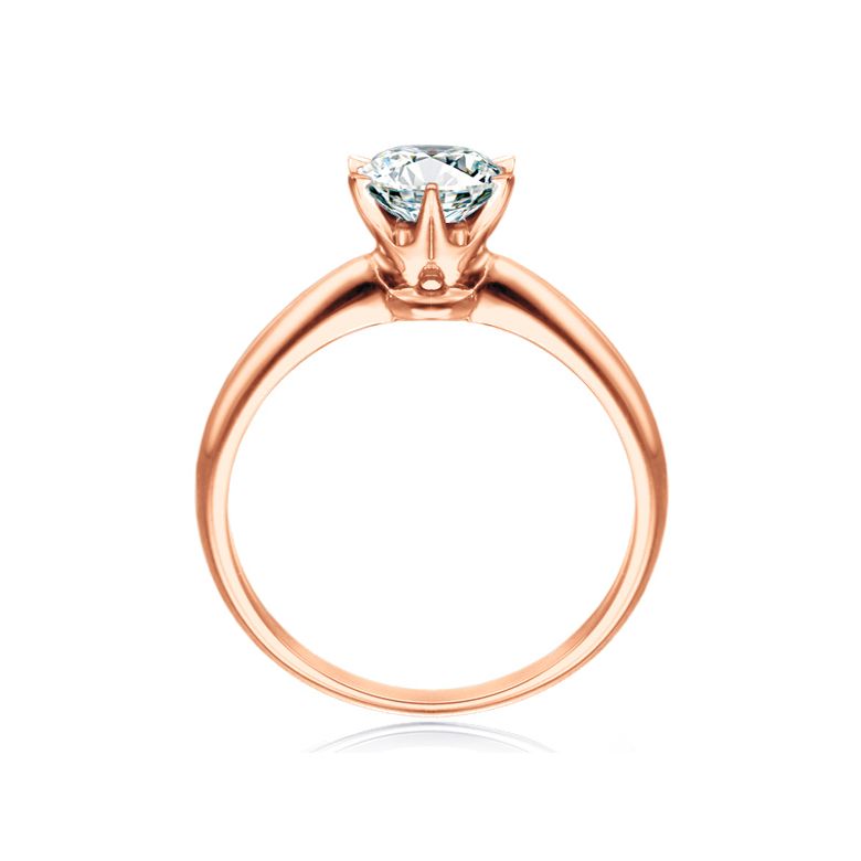 Bague Solitaire Brillant - Monture Or Rose Timeless | Gemperles - 5