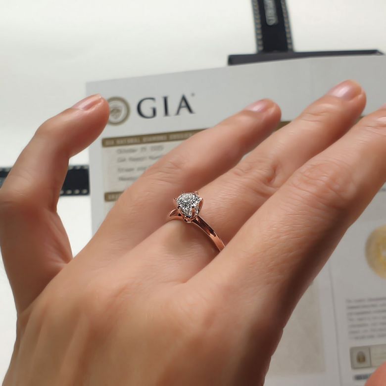 Bague Solitaire Brillant - Monture Or Rose Timeless | Gemperles - 4