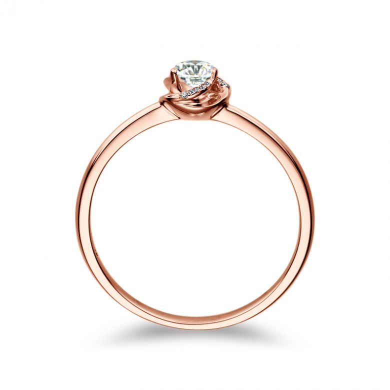Solitaire Le Tourbillonnant Or Rose - Diamants Sertis Griffes, Grains | Gemperles - 3