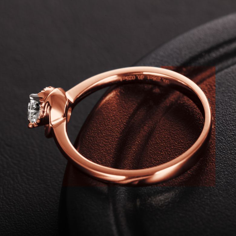 Solitaire Le Tourbillonnant Or Rose - Diamants Sertis Griffes, Grains | Gemperles - 4