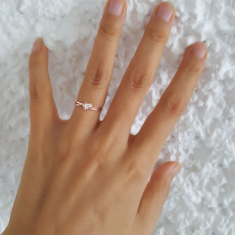 Solitaire Diamant Or Rose - J'ai Dit à Mon Cœur - Alfred De Musset | Gemperles - 4