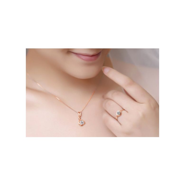 Solitaire anneau ensorcelé - Or rose 18cts et diamant 0.15ct | Gemperles - 2