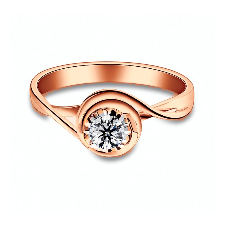Solitaire anneau ensorcelé - Or rose 18cts et diamant 0.15ct | Gemperles - 9