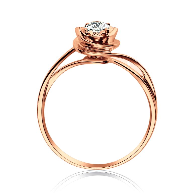 Solitaire anneau ensorcelé - Or rose 18cts et diamant 0.15ct | Gemperles - 10