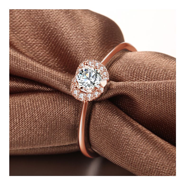 Solitaire Mon Coeur de Diamant - Or Rose & Diamants Pavés | Gemperles - 6