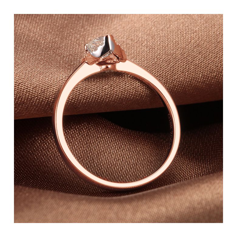Solitaire Mon Coeur de Diamant - Or Rose & Diamants Pavés | Gemperles - 7